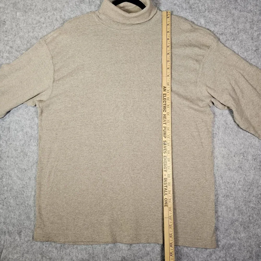 VTG Banana Republic Mens Beige Long Sleeve Turtleneck Sweater Dad Artist Size XL